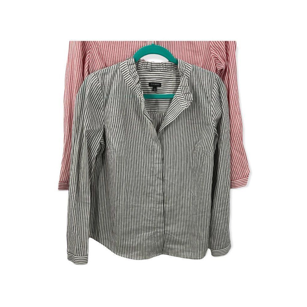 Talbots Cotton Button Down Stripe Lightweight Bun… - image 7